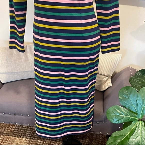 J. Crew Long Sleeve Striped Midi Dress Women's Multicolor Cotton Sz 4 - Picture 5 of 10